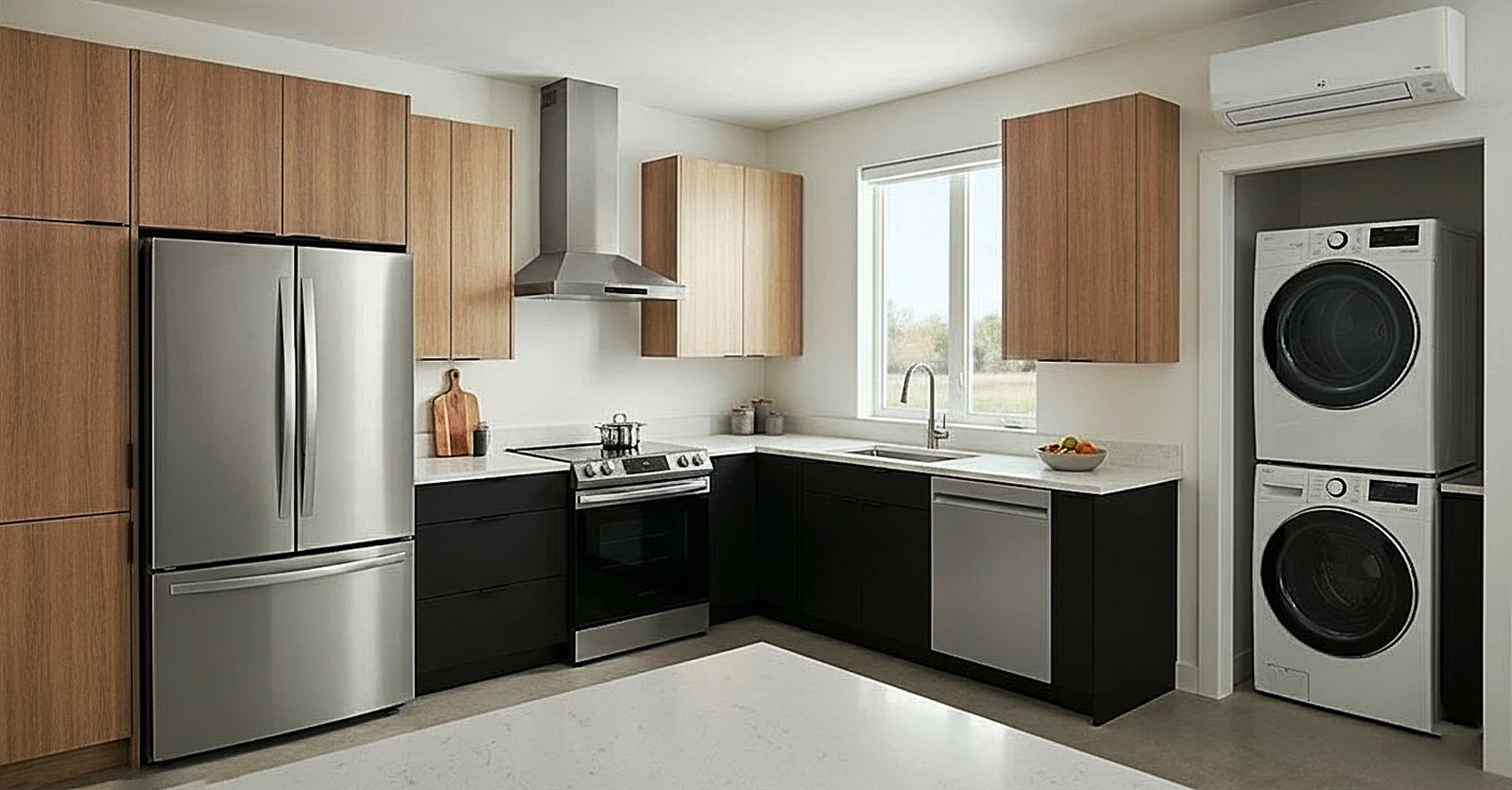 Modern kitchen with full appliance set